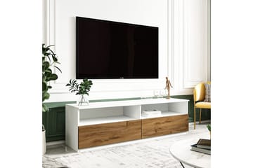 Zylen TV-benk 144 cm - Hvit/Natur - Møbler - TV- & Mediamøbler - TV benk & mediabenk