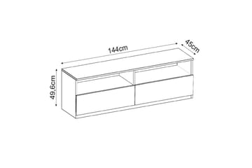 Zylen TV-benk 144 cm - Hvit/Natur - Møbler - TV- & Mediamøbler - TV benk & mediabenk