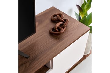 Meni TV-benk 180 cm - Hvit/Brun - Møbler - TV- & Mediamøbler - TV benk & mediabenk