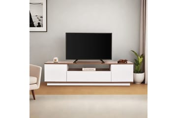 Meni TV-benk 180 cm - Hvit/Brun - Møbler - TV- & Mediamøbler - TV benk & mediabenk