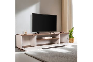 Meni TV-benk 180 cm - Hvit/Brun - Møbler - TV- & Mediamøbler - TV benk & mediabenk