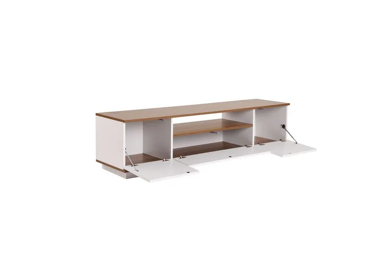 Meni TV-benk 180 cm - Hvit/Brun - Møbler - TV- & Mediamøbler - TV benk & mediabenk