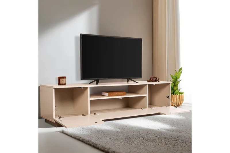 Meni TV-benk 180 cm - Mørk brun/Taupe - Møbler - TV- & Mediamøbler - TV benk & mediabenk
