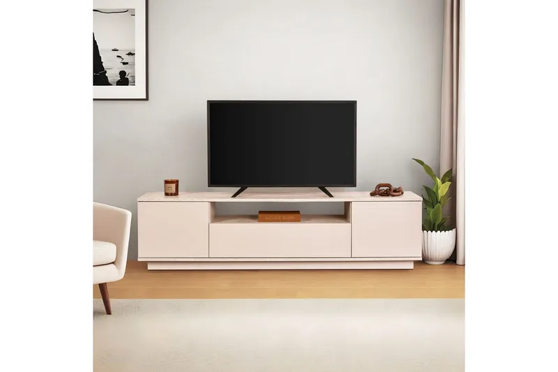 Meni TV-benk 180 cm - Mørk brun/Taupe - Møbler - TV- & Mediamøbler - TV benk & mediabenk