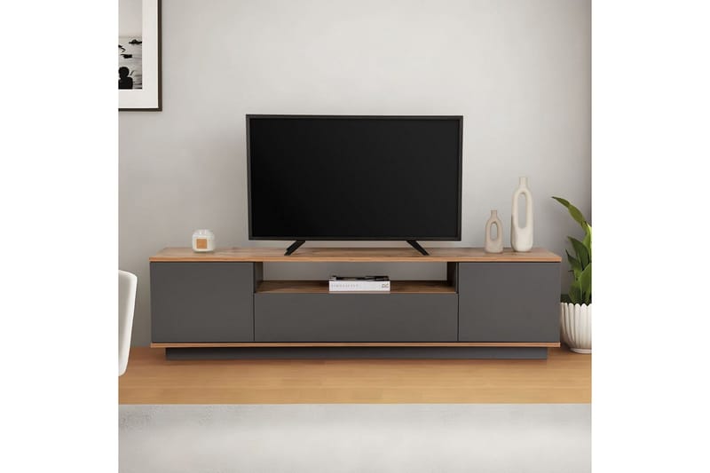 Meni TV-benk 180 cm - Natur/Antrasitt - Møbler - TV- & Mediamøbler - TV benk & mediabenk