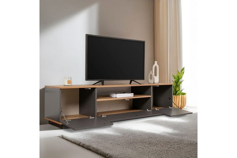 Meni TV-benk 180 cm - Natur/Antrasitt - Møbler - TV- & Mediamøbler - TV benk & mediabenk