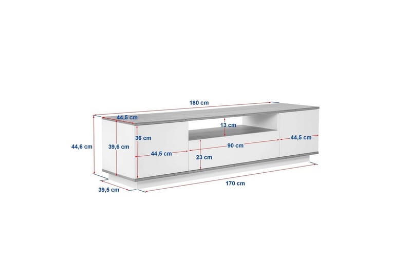 Meni TV-benk 180 cm - Natur/Antrasitt - Møbler - TV- & Mediamøbler - TV benk & mediabenk