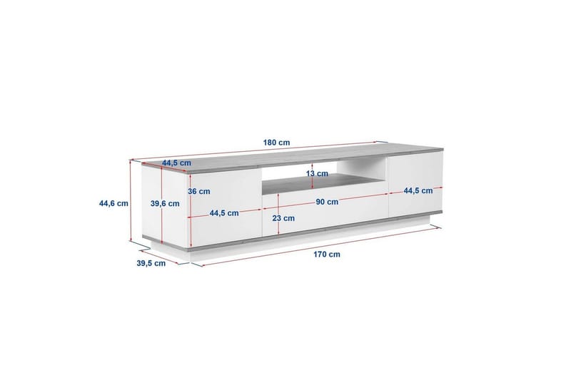 Meni TV-benk 180 cm - Natur/Gul - Møbler - TV- & Mediamøbler - TV benk & mediabenk