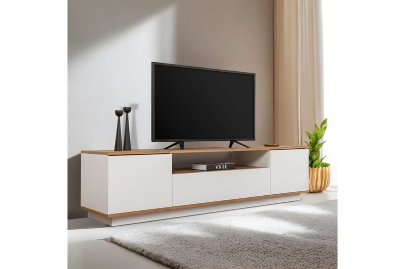 Meni TV-benk 180 cm - Natur/Hvit - Møbler - TV- & Mediamøbler - TV benk & mediabenk