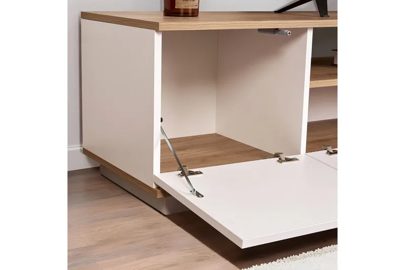 Meni TV-benk 180 cm - Natur/Hvit - Møbler - TV- & Mediamøbler - TV benk & mediabenk