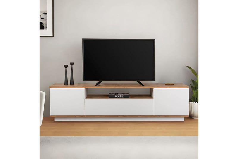 Meni TV-benk 180 cm - Natur/Hvit - Møbler - TV- & Mediamøbler - TV benk & mediabenk