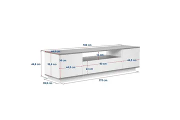 Meni TV-benk 180 cm - Natur/Hvit - Møbler - TV- & Mediamøbler - TV benk & mediabenk