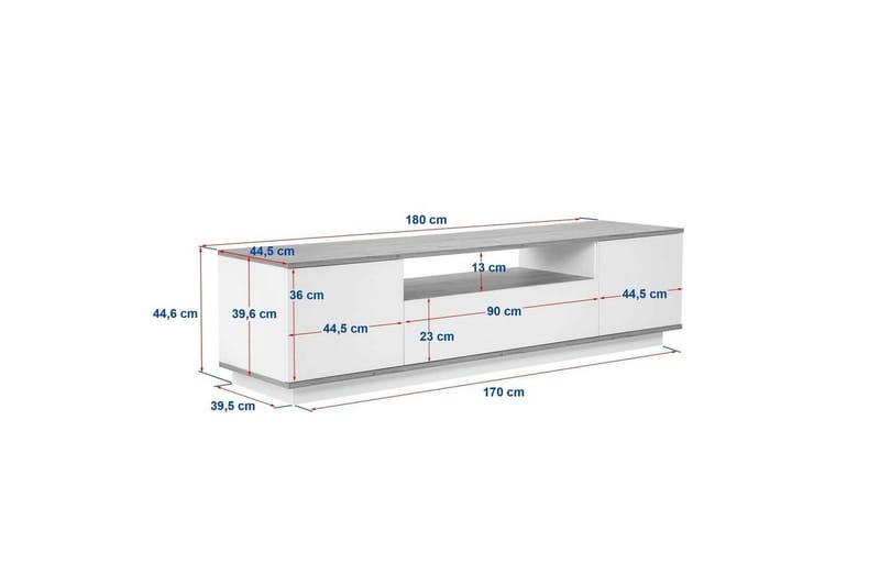 Meni TV-benk 180 cm - Natur/Hvit - Møbler - TV- & Mediamøbler - TV benk & mediabenk