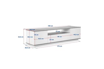 Meni TV-benk 180 cm - Natur/Hvit - Møbler - TV- & Mediamøbler - TV benk & mediabenk