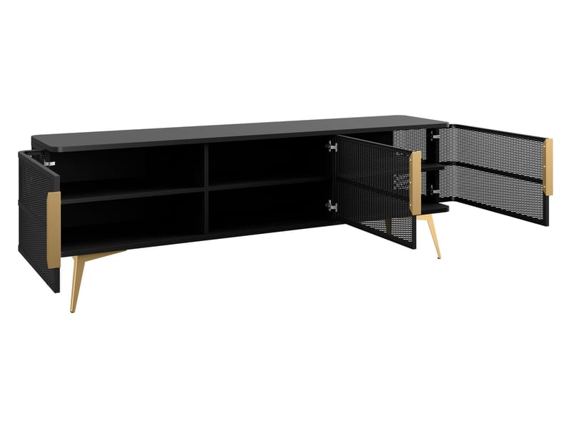 Mireva TV-benk 180 cm - svart, gull - Møbler - TV- & Mediamøbler - TV benk & mediabenk