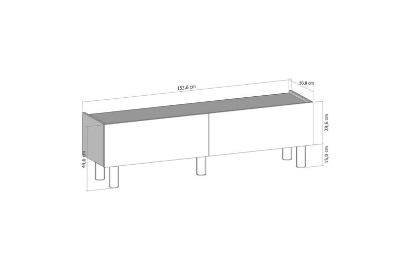 Mittopuri TV-benk 153,6 cm - Taupe/Hvit - Møbler - TV- & Mediamøbler - TV benk & mediabenk