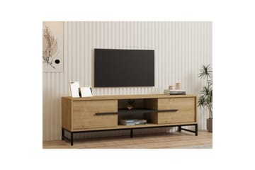 Mono Gulvstående TV-benk 160 cm med Oppbevaring i Eik - Beige - Møbler - TV- & Mediamøbler - TV benk & mediabenk
