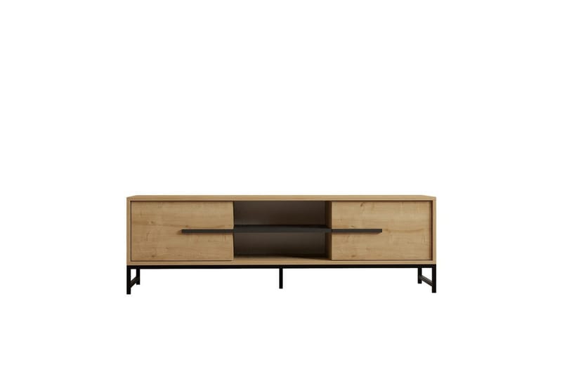 Mono Gulvstående TV-benk 160 cm med Oppbevaring i Eik - Beige - Møbler - TV- & Mediamøbler - TV benk & mediabenk