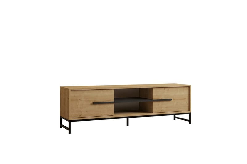Mono Gulvstående TV-benk 160 cm med Oppbevaring i Eik, Beige