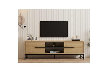 Mono Gulvstående TV-benk 160 cm med Oppbevaring i Eik - Beige - Møbler - TV- & Mediamøbler - TV benk & mediabenk