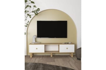 Mono TV-benk 150 cm - Rødfarget tre/Hvit - Møbler - TV- & Mediamøbler - TV benk & mediabenk
