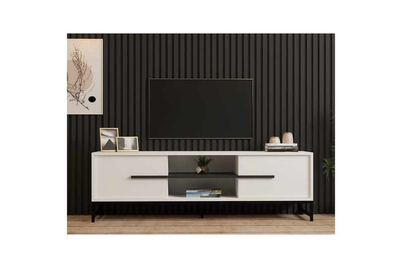 Mono TV-benk 160 cm - Hvit - Møbler - TV- & Mediamøbler - TV benk & mediabenk
