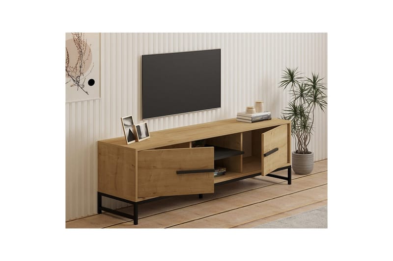 Mono TV-benk 160 cm - Mørkfarget tre - Møbler - TV- & Mediamøbler - TV benk & mediabenk