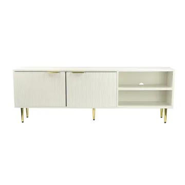 Morela TV-benk 150 cm - Hvit med gulldetaljer - Møbler - TV- & Mediamøbler - TV benk & mediabenk