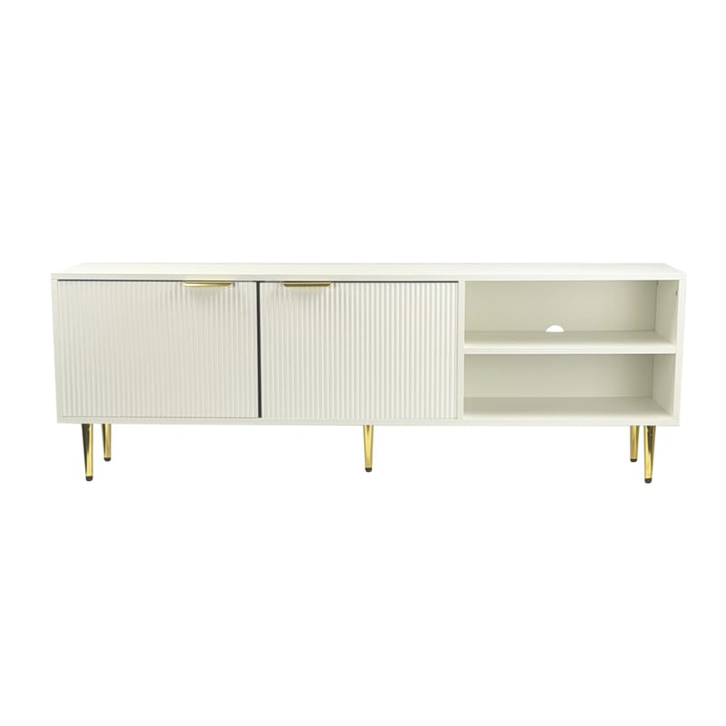 Morela TV-benk 150 cm - Hvit med gulldetaljer - Møbler - TV- & Mediamøbler - TV benk & mediabenk