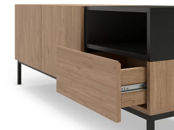 Morlen TV-benk 140 cm - Naturlig eik, tre-svart, svart - Møbler - TV- & Mediamøbler - TV benk & mediabenk