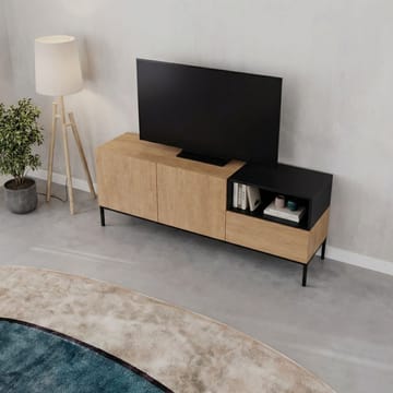 Morlen TV-benk 140 cm - Naturlig eik, tre-svart, svart - Møbler - TV- & Mediamøbler - TV benk & mediabenk