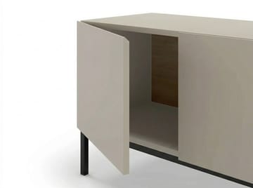 Morlen TV-benk 180x55x41,8 cm - sandstein, naturlig eik og svart - Møbler - TV- & Mediamøbler - TV benk & mediabenk