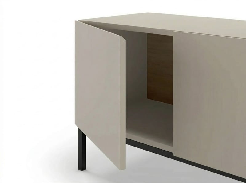 Morlen TV-benk 180x55x41,8 cm - sandstein, naturlig eik og svart - Møbler - TV- & Mediamøbler - TV benk & mediabenk