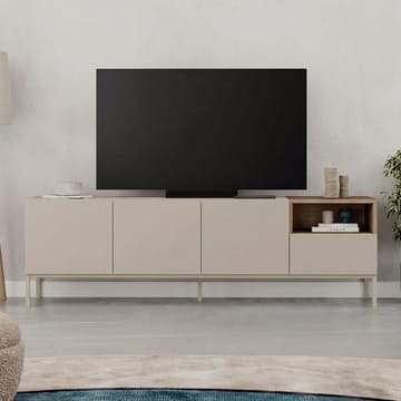 Morlen TV-benk 180x55x41,8 cm - santstone og naturlig eik - Møbler - TV- & Mediamøbler - TV benk & mediabenk