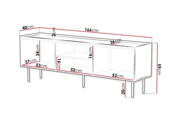 Munkedal TV-benk 166 cm - Kashmir - Møbler - TV- & Mediamøbler - TV benk & mediabenk