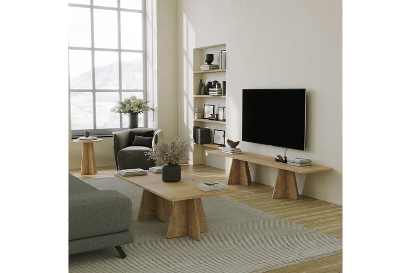 Munne TV-benk 180 cm - Eik - Møbler - TV- & Mediamøbler - TV benk & mediabenk