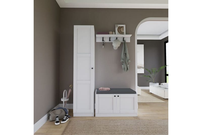 Nagouri TV-møbelsett 130x35 cm - Hvit - Møbler - TV- & Mediamøbler - TV-møbelsett