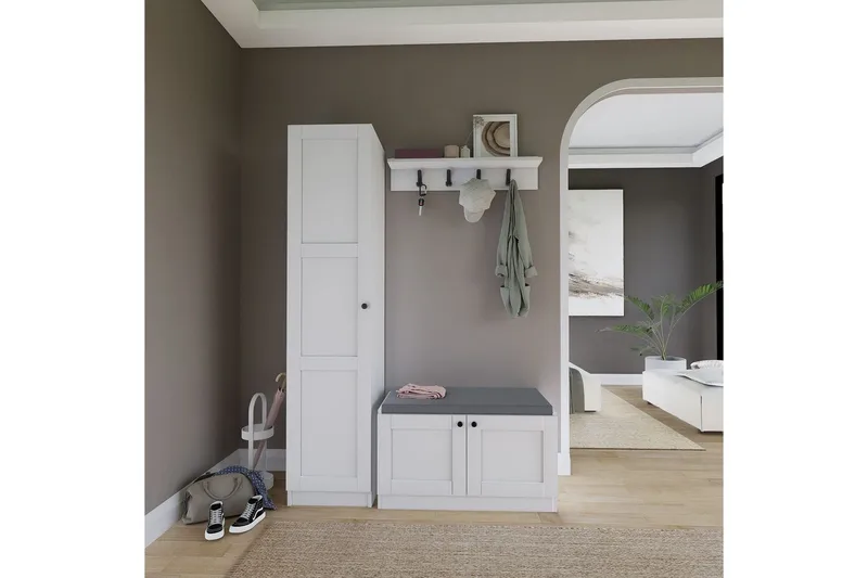 Nagouri TV-møbelsett 130x35 cm, Hvit