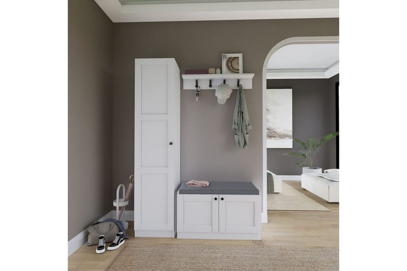 Nagouri TV-møbelsett 130x35 cm, Hvit