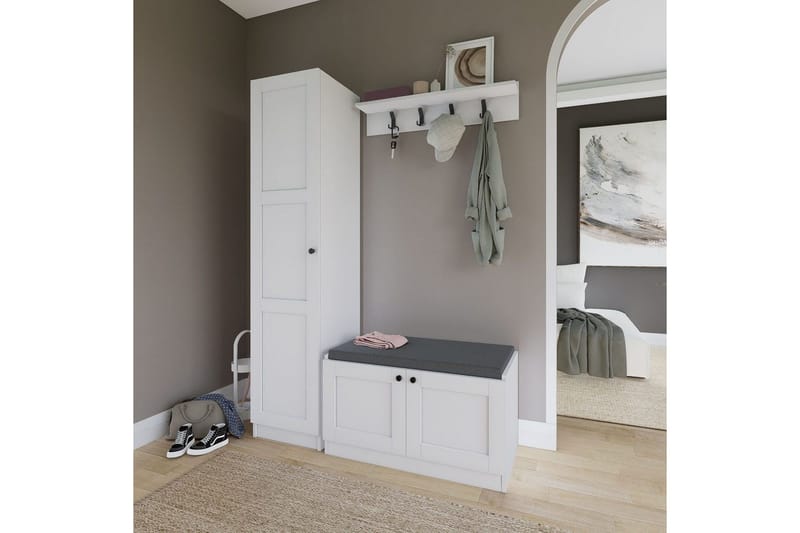 Nagouri TV-møbelsett 130x35 cm - Hvit - Møbler - TV- & Mediamøbler - TV-møbelsett