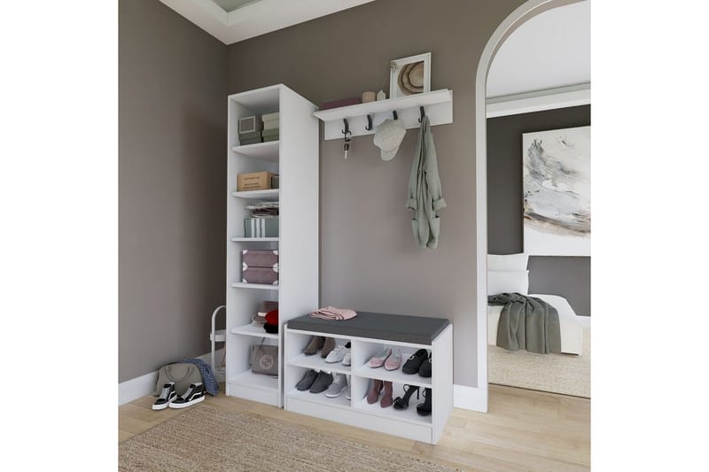 Nagouri TV-møbelsett 130x35 cm - Hvit - Møbler - TV- & Mediamøbler - TV-møbelsett