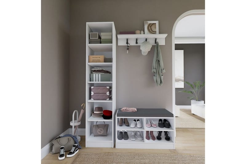 Nagouri TV-møbelsett 130x35 cm - Hvit - Møbler - TV- & Mediamøbler - TV-møbelsett