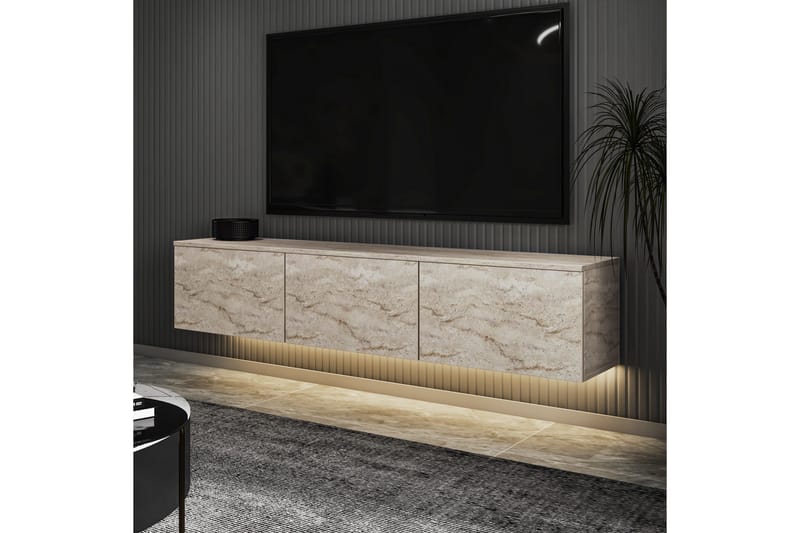 Neon TV-benk 160 cm Beige - Beige - Møbler - TV- & Mediamøbler - TV benk & mediabenk