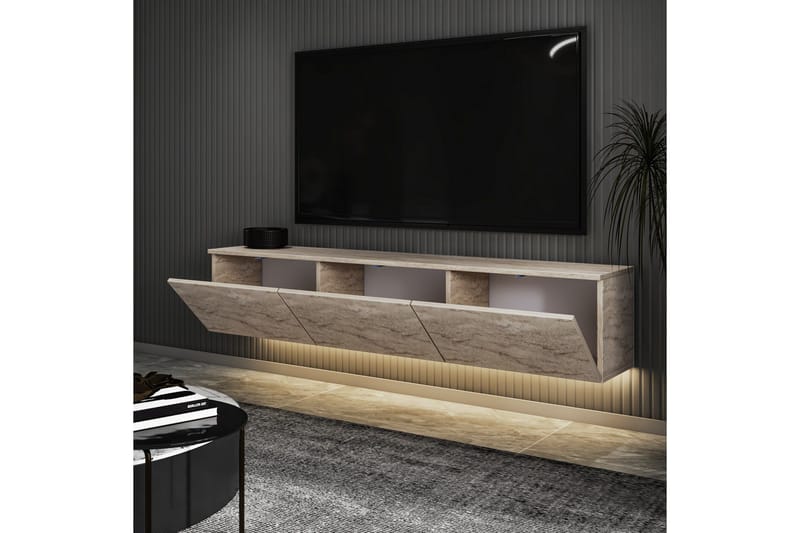 Neon TV-benk 160 cm Beige - Beige - Møbler - TV- & Mediamøbler - TV benk & mediabenk