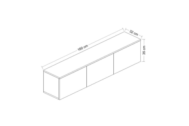Neon TV-benk 160 cm - Brun - Møbler - TV- & Mediamøbler - TV benk & mediabenk