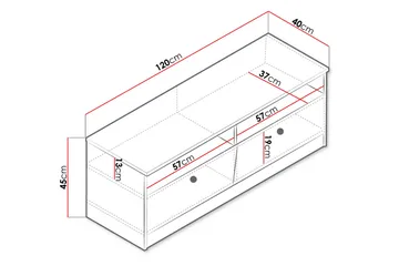 Nero Tv-benk 120 cm - Natur/Hvit/Grå - Møbler - TV- & Mediamøbler - TV benk & mediabenk