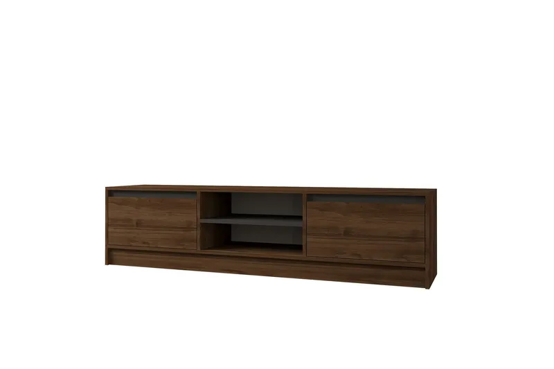 Olca TV-benk 180 cm - Valnøtt/Antrasitt - Møbler - TV- & Mediamøbler - TV benk & mediabenk