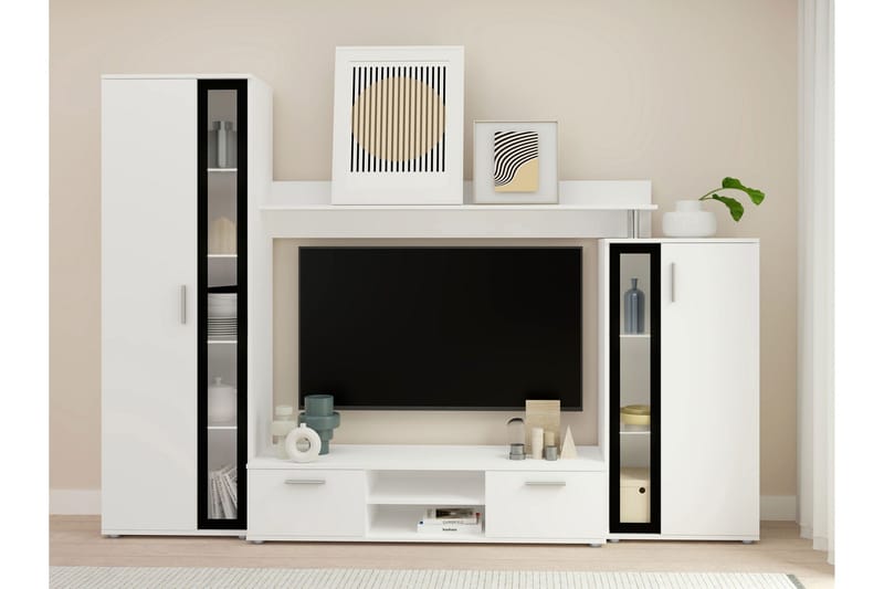 Olerum TV-møbelsett 256x40 cm - Hvit - Møbler - TV- & Mediamøbler - TV-møbelsett