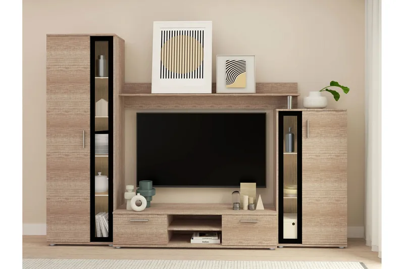 Olerum TV-møbelsett 256x40 cm - Natur - Møbler - TV- & Mediamøbler - TV-møbelsett