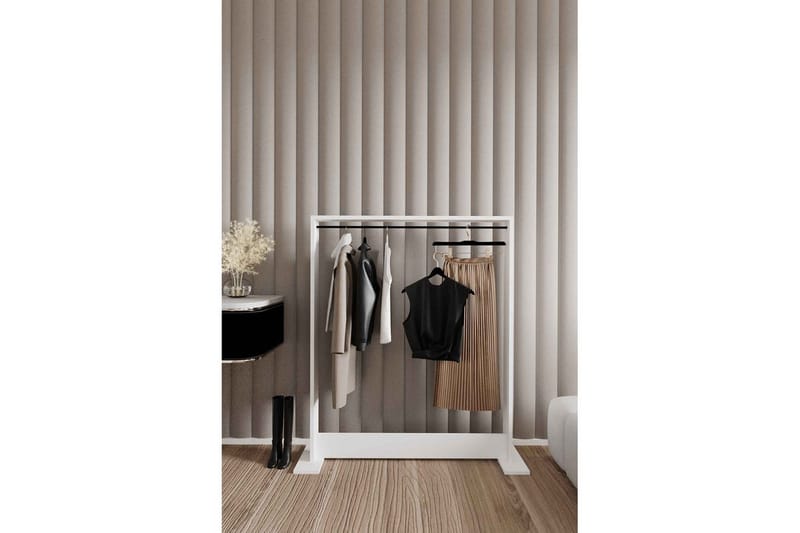 Olyric TV-hylle 124 cm - Hvit - Oppbevaring - Kles oppbevaring - Kleshengere & knaggrekker - Klestativ